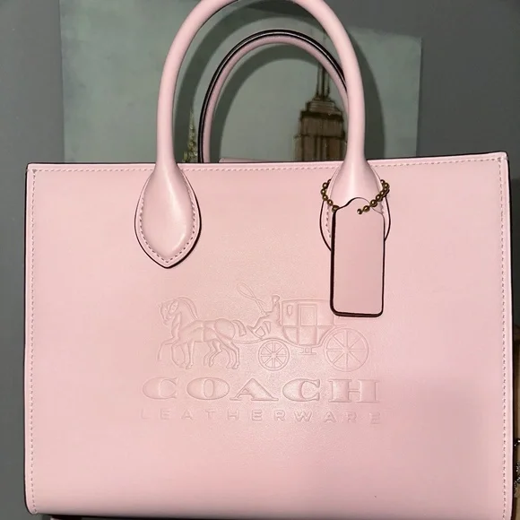 バッグ Coach Turnrock Pink Leather Tote Bag 61dm914MGsL._UL1500_1200x1200.
